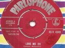 THE BEATLES LOVE ME DO PARLOPHONE RED LABEL 1st PRESS 45-R 4949 CO SLEEVE EX+