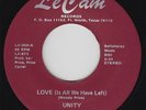 Sweet Soul 45 - Unity - Love (Is All We Have Left) - Le Cam - VG+ mp3