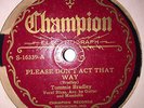 TOMMIE BRADLEY & JAMES COLE JUG CHAMPION 16339 BLUES 78 RPM RECORD E+ **RARE**