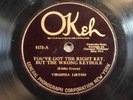 78 RPM  VIRGINIA LISTON & CLARENCE WILLIAMS OKEH 8173 E-  LOUIS & BECHET - RARE