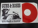 GUNS N ROSES / Give peace a chance / Live 1987 / RARE LP / vinyl rouge red
