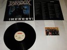 Paradox : Heresy,Rare Vinyl LP + OIS + Hand Signed Autograph 1990 Roadracer Rec.