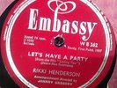Rikki Henderson Let's Have A Party Vintage 78 Rpm Gramophone Record