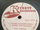 Keynote 78 RPM Paul Robeson Chee Lai Album 109 Disc 3 Only V+