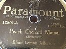 PRE WAR BLUES BLIND LEMON JEFFERSON Paramount 12801 Peach Orchard Mama  V