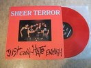 SHEER TERROR Just Can't Hate Enough Lp RED VINYL 1989 Starving Missile hardcore