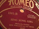 HOT JAZZ 78 RPM BEN POLLACK Or  (HOT w great Tea) Sing Song Girl Romeo 1561 E-