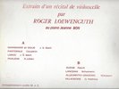 Duo Roger LOEWENGUTH Cello Jeanne BON Piano Favorites Works Public Performance