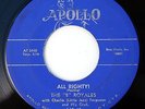 HEAR 5 Royales All Righty/Want Thank You APOLLO 449 EX R&B doo wop bopper five