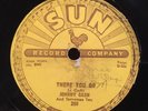 JOHNNY CASH 78 RPM TRAIN OF LOVE / THERE YOU GO SUN RECORDS 232