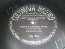 Columbia Phonograph co. #210 NEGRO LAUGHING SONG one sided 78rpm record disc