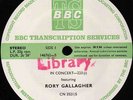 RORY GALLAGHER In Concert LP UK 1980 BBC Transcription  100 copies only