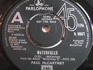 PAUL McCARTNEY   WATERFALLS ** 1980 PARLOPHONE 45 DEMO MINT-