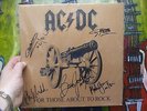 AC/DC FULLY SIGNED IN BLACK MARKER FOR THOSE ABOUT TO ROCK  VINYL LP