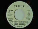 Stevie Wonder dj 45 WHAT CHRISTMAS MEANS TO ME / same song   Tamla VG+ to VG++