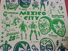 PEARL JAM MEXICO CITY AMES 2015 POSTER/SIGNED TICKET 29-11 BLUE/GREEN VARIANT