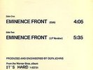 THE WHO Eminence Front WB US 12-inch NM *