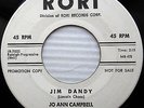 JO ANN CAMPBELL Jim Dandy Five Minutes More R&B Rocker WHITE LABEL PROMO 45 e153