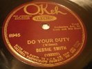 JAZZ BLUES BESSIE SMITH Do Your Duty OKEH 8945 E-