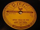 ROCKABILLY JERRY LEE LEWIS Great Balls Of Fire SUN 281