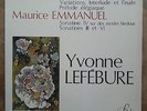 YVONNE LEFEBURE Paul DUKAS Maurice EMMANUEL LP FY