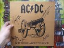 AC/DC FULLY SIGNED IN BLACK MARKER FOR THOSE ABOUT TO ROCK  VINYL LP
