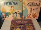 3 LP's-VINTAGE-PETER PAN -SNOW WHITE & CINDERELLA 1969 DISNEY LP VINYL RECORDS
