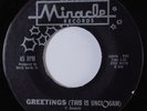 Doo Wop 45 VALADIERS Greetings (This Is Uncle Sam) MIRACLE VG++ HEAR