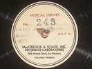 78 RPM -- Anson Weeks, MacGregor & Sollie 243/4, E Jazz / Transcription