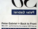 GABRIEL, PETER - 2014 - Konzertplakat - SO - Back to Front - Tourposter
