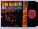 LOUIS ARMSTRONG & EDDIE CONDON At Newport COLUMBIA LP VG++ promo 2 eye