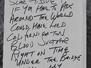 Red Hot Chili Peppers HANDWRITTEN SETLIST DRUMSTICK Anthony Kiedis like SIGNED