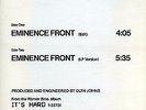 THE WHO Eminence Front WB US 12-inch PROMO NM *