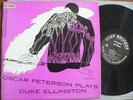 ORIG JAZZ lp OSCAR PETERSON on CLEF lb PLAYS DUKE ELLINGTON 1953 DSM cvr MINT-