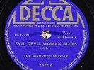 The MISSISSIPPI MUDDER Evil Devil Woman Blues  ORIG Decca 7822 US-1941 10