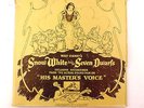 HIS MASTER'S VOICE Gramophone RECORD Walt Disney SNOW WHITE - 598 E27