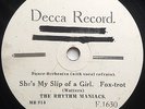 RHYTHM MANIACS (ARTHUR LALLY) WHITE LABEL DECCA F1630 SYLVESTER AHOLA