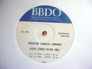 AMERICAN TOBACCO Lucky Strike Filter 100's PROMO ACETATE RADIO SPOT & CUE SHEETS