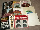 Box of Beatles LPs-Eight Plus Sgt Pepper Movie Soundtrack Double LP