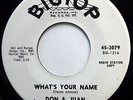 DON & JUAN 45 What's Your Name / Chicken Necks NEAR MINT Doo Wop PROMO mg227