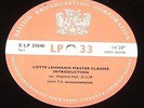 Lotte Lehmann Wigmore Hall Master Classes - 4 x  BBC Transcription Discs 1959