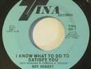 ROY ROBERT I Know What To Do To Satisfy You 45 Tina northern soul NM hear