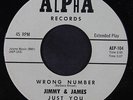 JIMMY & JAMES: Wrong Number + 3 45 rare Soul