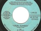 BANANARAMA - Cruel Summer / Robert De Niro's Waiting - RARE 45 EL SALVADOR 1984