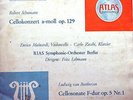MAINARDI ZECCHI BEETHOVEN SCHUMANN CELLO CONCERT SONATA LP