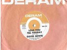 DAVID BOWIE love you till tuesday  made in NZ New Zealand DERAM LABEL 1967