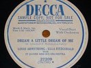LOUIS ARMSTRONG & ELLA FITZGERALD -DECCA DJ -Dream a Little Dream of Me-78 rpm