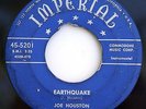 HEAR Joe Houston 45 Earthquake/Trouble IMPERIAL 5201 instro sax R&B rocker