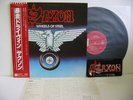SAXON Wheels Of Steel LP JAPAN WARNER PIONEER P-10870G W/ OBI + METAL STICKER ^