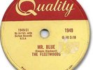  1959 The FLEETWOODS Doowop 78 RPM Record. Mr. Blue. Canada only